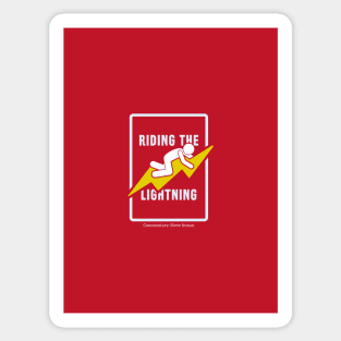 Riding the Lightning Funny Sticker